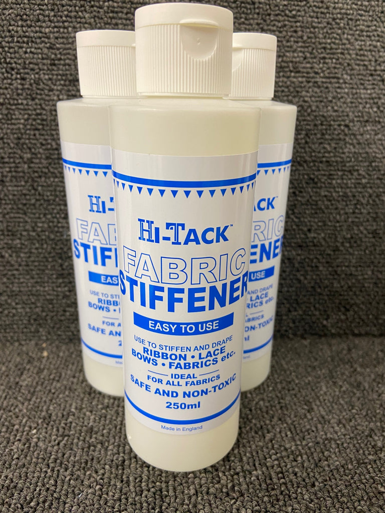 2 x Hi Tack Fabric Stiffener 250 ml, Use To Stiffen Drape Ribbon Lace Bows