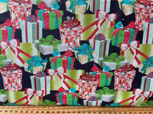 fabric shack sewing quilting sew fat quarter cotton quilt patchwork connie haley digital sassy animals holidays christmas presents gifts black animals sunglasses lights red white