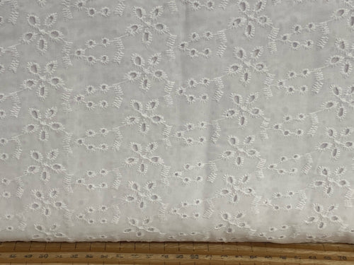 john louden embroidery embroidered cotton lawn hibicus 8434 white scalloped edge broderie anglaise fabric shack malmesbury