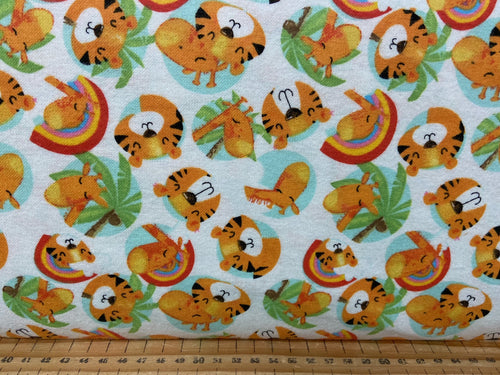 jungle animals brushed cotton flannel welcome to the scott barnes 3 three wishes tiger giraffe rainbow fabric shack malmesbury 2