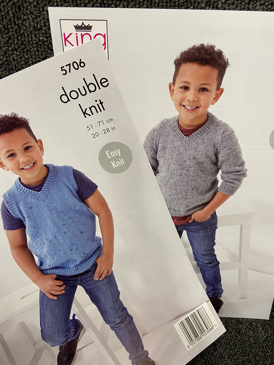 kids childrens king cole double knit dk sweater jumper tank top knitting pattern 5706 fabric shack malmesbury