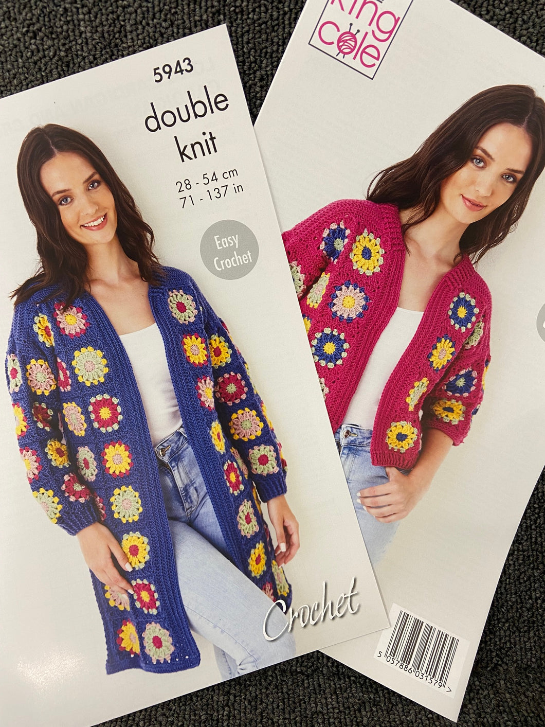king cole knitting pattern ladies cardigan crochet granny square 5943 double knit dk adults yarn fabric shack malmesbury