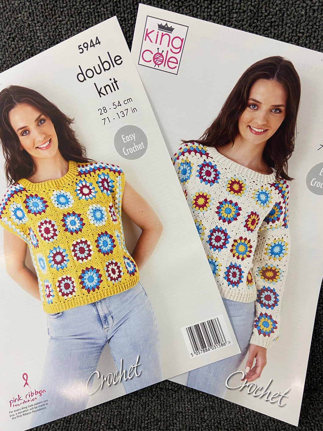 king cole knitting pattern ladies vest tank top jumper crochet granny square 5944 double knit dk adults yarn fabric shack malmesbury