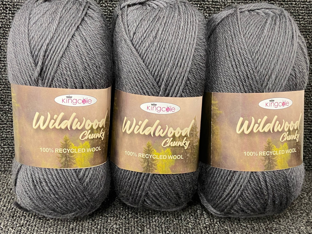 King Cole Wildwood 100 Recycled Chunky Wool Yarn 100g Various Colours