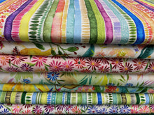 moda create joy project eufloria flowers floral flower blue green stripes cotton fabric shack malmesbury