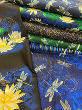 moonlight seranade dragonflies dragonfly dragonflies 6 plate panel lily garden blue greta lynn kanvas benartex cotton fat quarter fabric shack malmesbury
