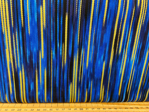 moonlight serenade stripes metallic gold blue greta lynn kanvas benartex cotton fat quarter fabric shack malmesbury