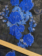 organza jacquard lace overlay net embroidered metallic brocade blue red lilac purple flowers floral