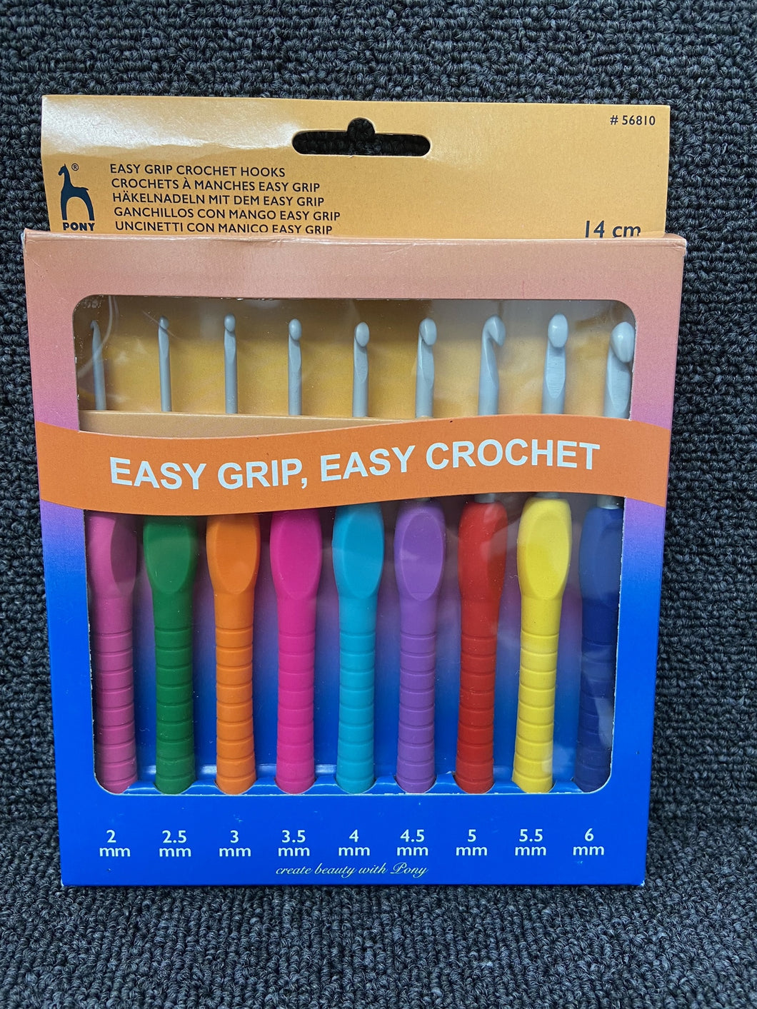 pony easy grip crochet hook set 14cm 2mm - 6mm fabric shack malmesbury wool yarn