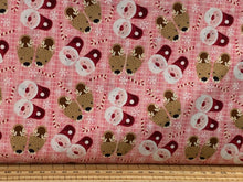 3 Wishes Snow & Hot Cocoa Slipper Buddies Pink Cotton Fabric by 1/4 Metre*