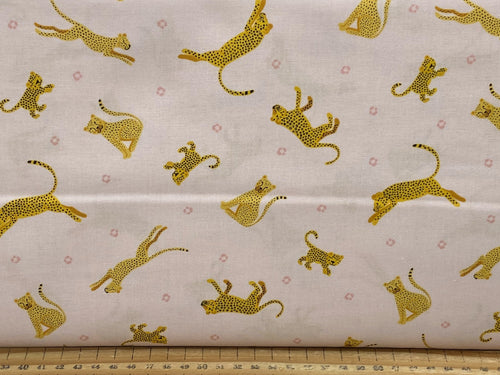 small things wild animals lewis & and irene animal cotton fabric shack malmebury leopard pink jungle