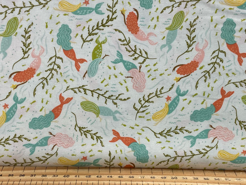 the sea and me stacy iest hsu moda seaside mermaid ivory sea cotton fabric shack malmesbury
