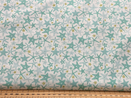 the sea and me stacy iest hsu moda seaside turquoise blue starfish sea cotton fabric shack malmesbury