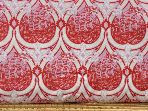 tula pink free spirit parisville deja vu ship teardrop pink cotton fabric shack malmesbury