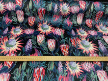velvet crafty protea flowers floral black pink upholstery fabric shack malmesbury 2