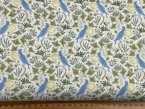 voysey v & a birds in nature floral flowers bird cotton fabric shack malmesbury amongst the leaves birds cream