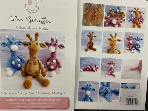 we woolly wonderfuls wee giraffes crochet amigurumi pattern fabric shack malmesbury 507