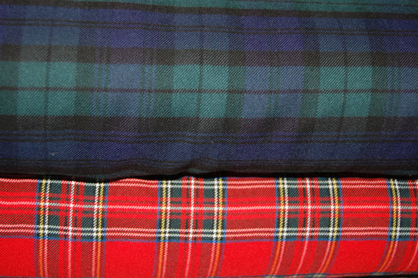 Fabric Shack Sewing Quilting Sew Fat Quarter Cotton Polyester Polycotton Viscose Spandex Tartan Weave Blackwatch Royal Stewart Stretch Dressmaking Fashion