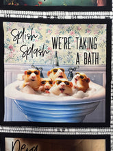 3 three wishes please seat yourself toilet bathroom highland cow meercat panel cotton fabric jim baldwin shack malmesbury 2