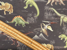 3 three wishes dinosaur trails raquel maciel dino prehistoric pack dark grey cotton fabric shack malmesbury