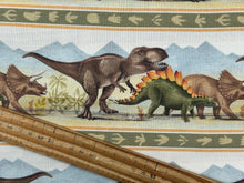 3 three wishes dinosaur trails raquel maciel strips border cotton fabric shack malmesbury