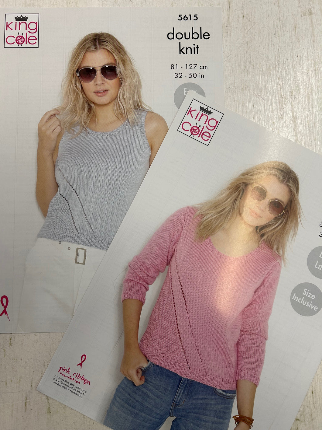 5615 king cole ladies double knit dk easy lace vest jumper knitting pattern fabric shack malmesbury