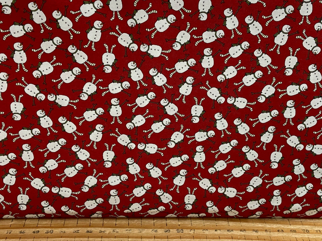 Sweetwater for Moda Blizzard Snowmen Red Cotton Fabric by 1/4