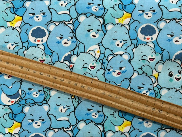 Camelot care bears nursery tv film Fabric shack malmesbury licensed blue multi bears 