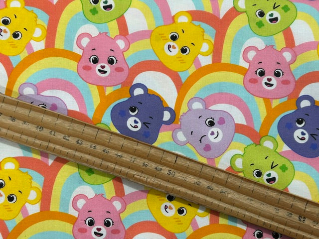 Camelot care bears nursery tv film Fabric shack malmesbury licensed multi bears head in the clouds 
