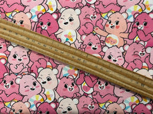 Camelot care bears nursery tv film Fabric shack malmesbury licensed pink multi bears 