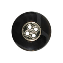 Carded Button Spinner Black marble effect button with detailed gold holes 18mm code C Fabric shack Malmesbury B801-01290  