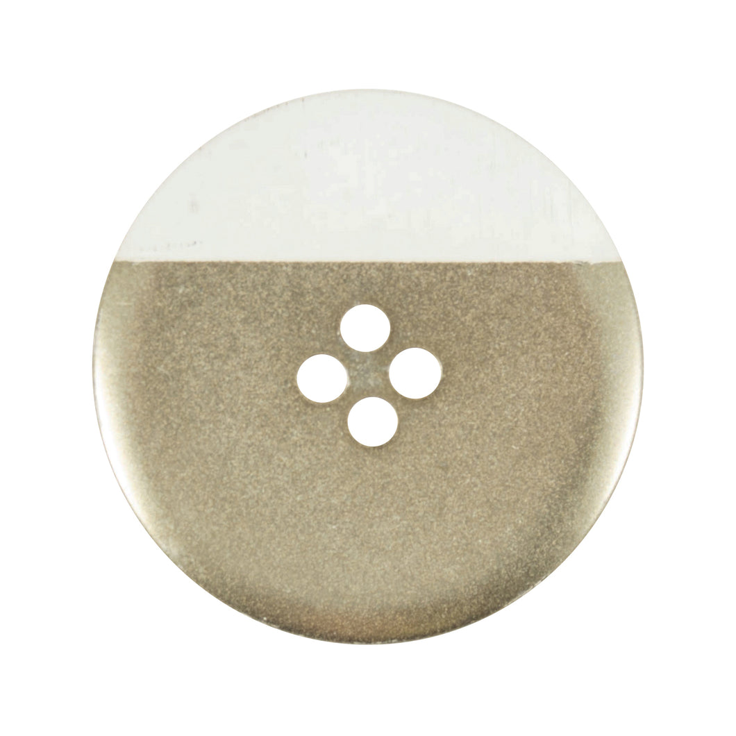Carded Button Spinner Clear & gold partly backed button 23mm code M Fabric shack Malmesbury B801-01272