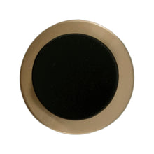 Carded Button Spinner Large gold button with curved black centre 33mm code K Fabric shack Malmesbury B801-01253  