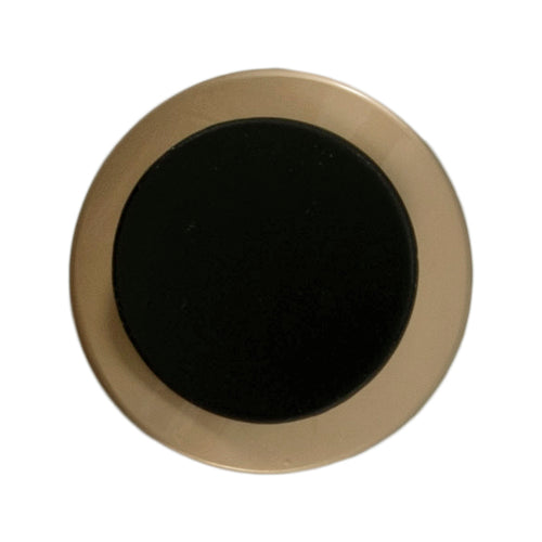 Carded Button Spinner Large gold button with curved black centre 33mm code K Fabric shack Malmesbury B801-01253  