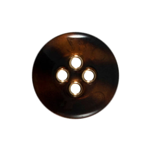 Carded Button Spinner Tortoiseshell effect button with 4 holes edged in gold 18mm code L Fabric shack Malmesbury B801-01271  