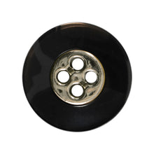 Carded Button Spinner black marble effect button with detailed gold holes 30mm code F Fabric shack Malmesbury B801-01293  