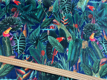Digital Print Velvet Rain Forest Navy Fabric Shack Malmesbury