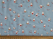 Jill Howarth for Riley Blake Down The Rabbit Hole I'm Late White Rabbit Blue Cotton Fabric by the 1/4 Metre*