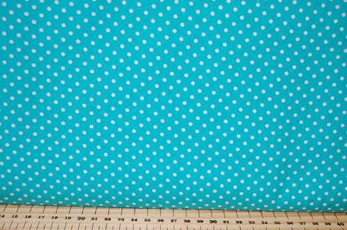 Fabric Shack Rose & Hubble 3mm Polka Dot Spot Cotton Poplin Fat Quarter Turquoise