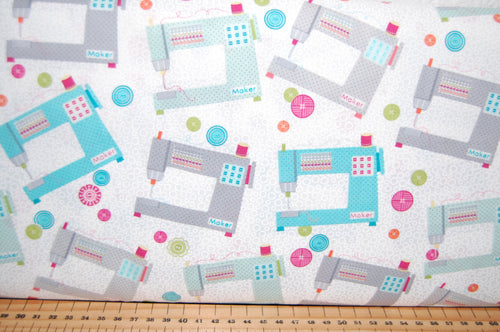 Fabric Shack Sewing Quilting Sew Fat Quarter Cotton Quilt Patchwork Dressmaking Cherry Guidry Cherry Blossoms Studio Benartex My Happy Place Icons Room Notions Machine Pins Needles Panel Stitcher Sew (3)