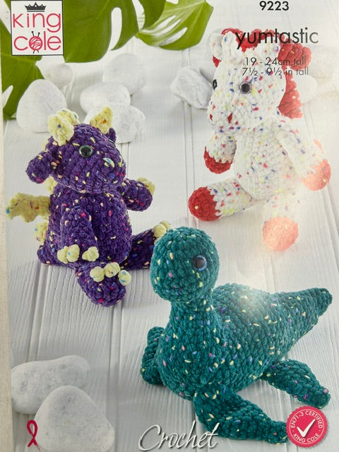 King Cole Crochet Pattern Unicorn, Sea Monster & Dragon Amigurumi Yummy 9223 fabric shack malmesbury