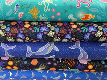 LEWIS AND IRENE OCEAN GLOW UNDER THE SEA GLOW IN THE DARK FABRIC SHACK MALMESBURY STACK PIC
