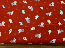 Lewis & and irene castle spooky halloween glow in the dark ghost ghosts orange cotton fabric shack malmesbury