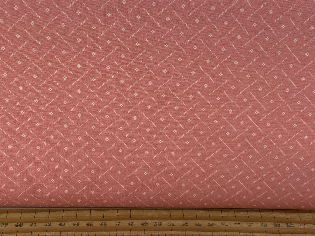Makower Andover Tonal Ditsy Squares Rouge Pink fabric Shack Malmesbury