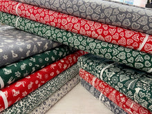 Makower Scandi 25 Christmas Charms Grey Cotton Fabric by 1/4 Metre*