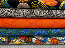 Adrienne Le Ban For Free Spirit BioGeo Energy Multi Swirl Black (033) Cotton Fabric by 1/4 Metre*