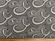 Adrienne Le Ban For Free Spirit BioGeo Energy Swirl Black & Tan (031) Cotton Fabric by 1/4 Metre*