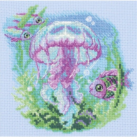 aine baby jellyfish jelly fish cross stitch crosstitch kit fabric shack malmesbury ssn52144-1
