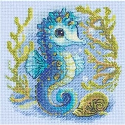 aine cross stitch crosstitch counted baby sea horse seahorse fabric shack malmesbury ssn52143-1