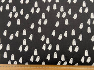 alli k moda noir halloween gothic Ghosts Midnight Black cotton fabric shack malmesbury